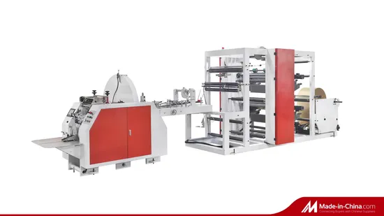 Automatic Kraft V Bottom Paper Bag Making Machine with 2 Colors Printing Inline for Bread 